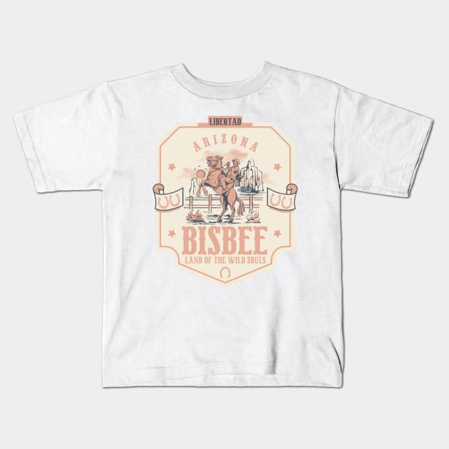 Bisbee Arizona wild west town Kids T-Shirt by The Owlhoot 